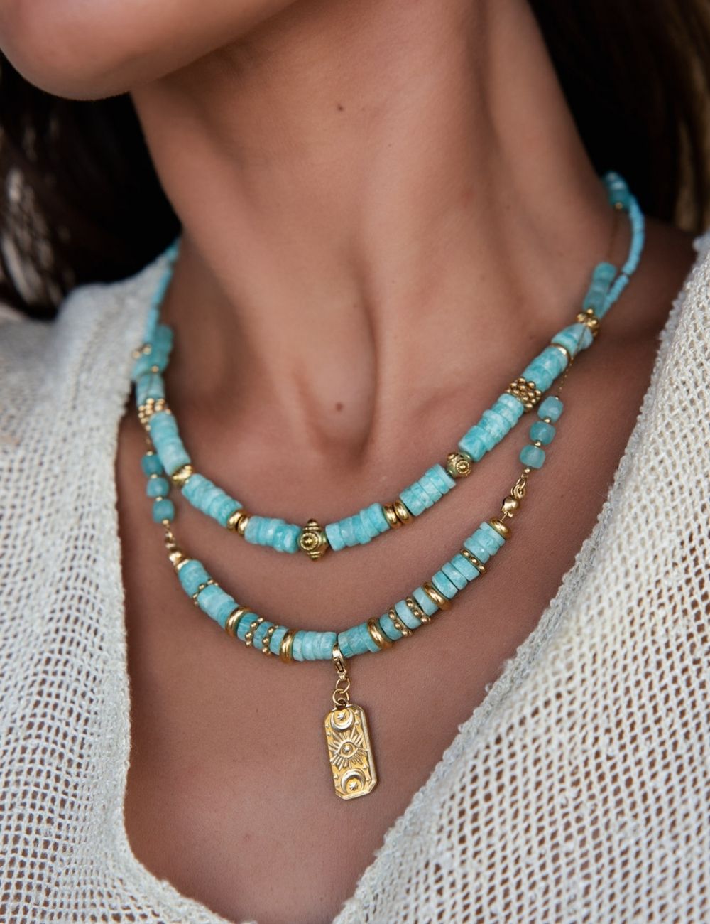 Collier Gaïa - Amazonite