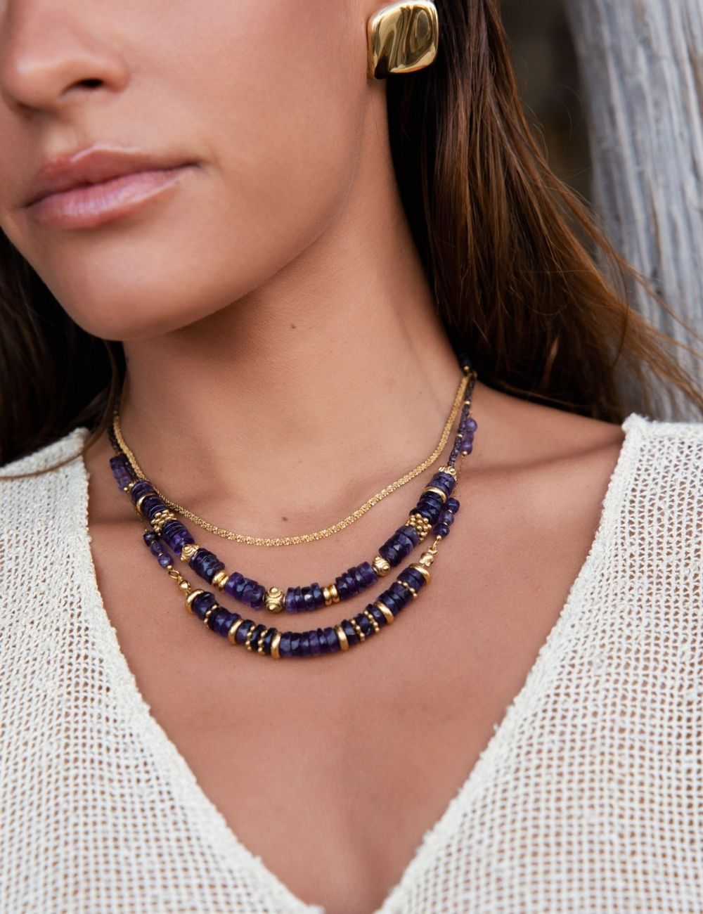 Collier Gaïa - Améthyste