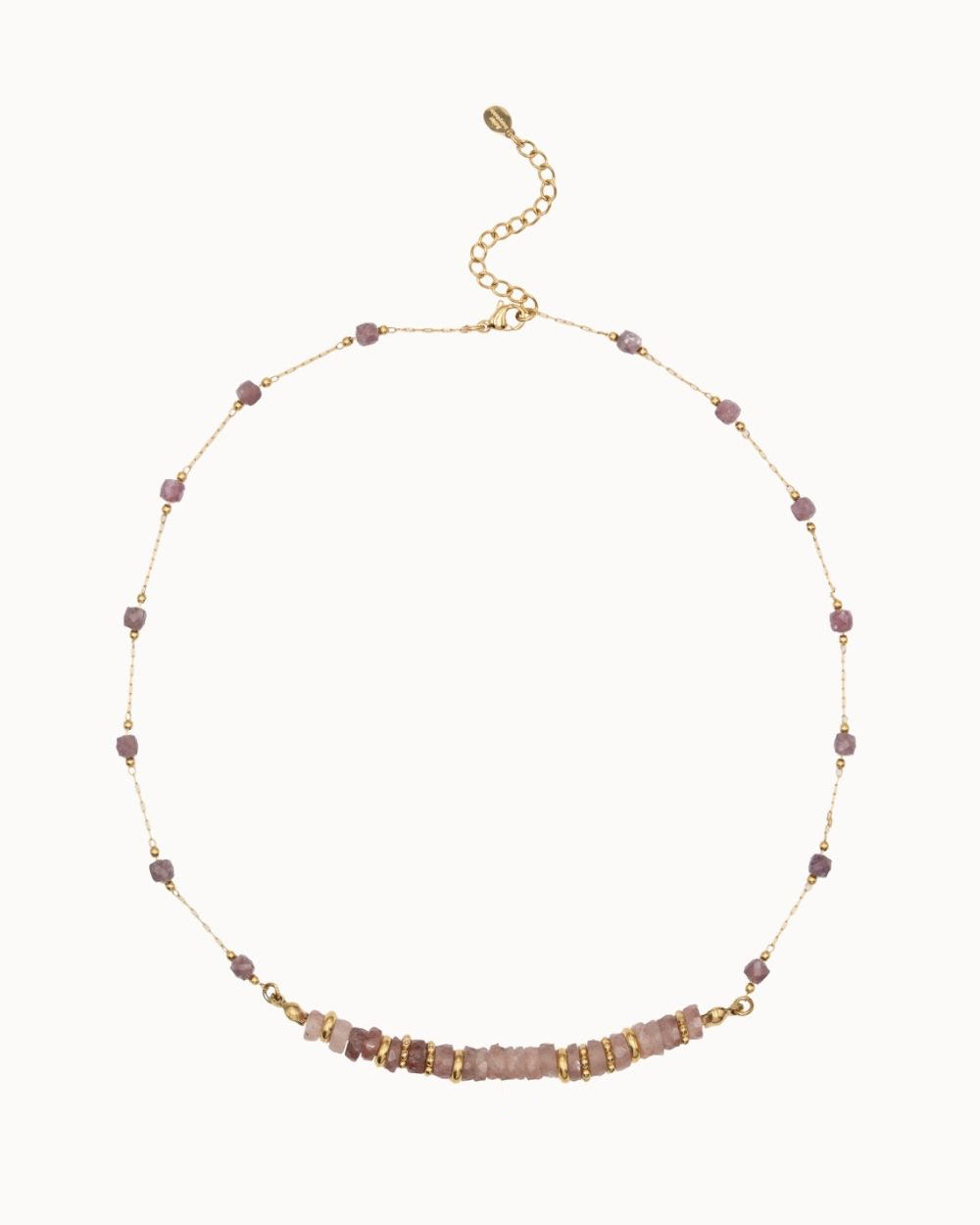 Collier Gaïa - Quartz Fraise