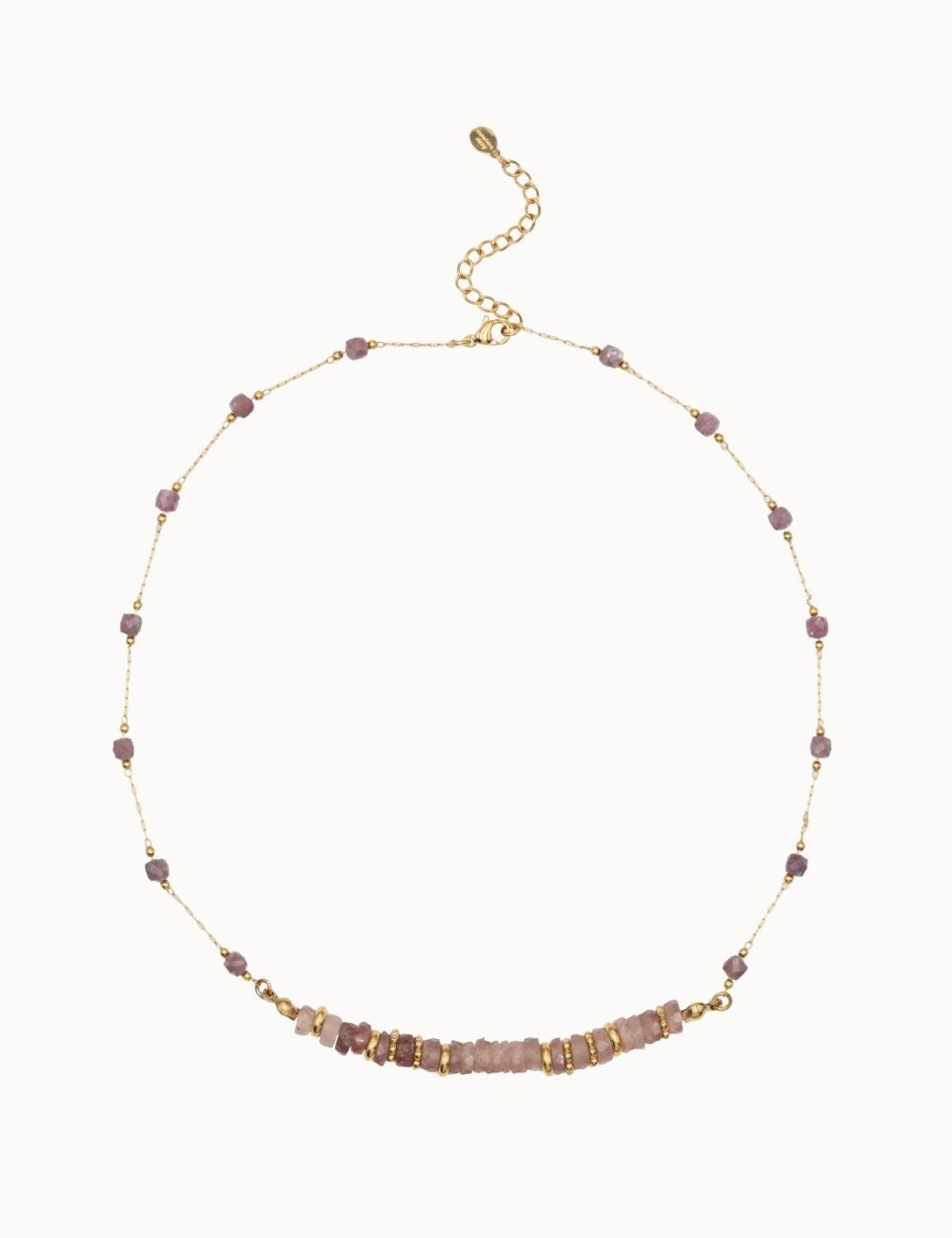 Collier Gaïa - Quartz Fraise