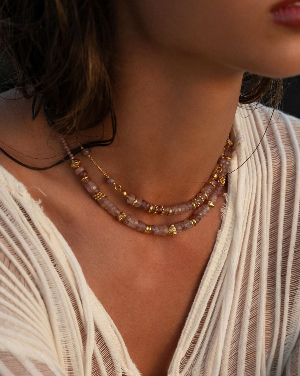 Collier Amalia - Quartz Fraise