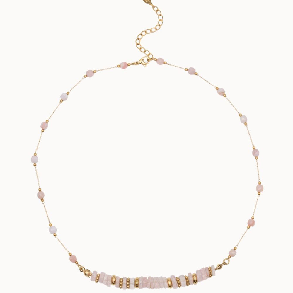 Collier Gaïa - Quartz rose