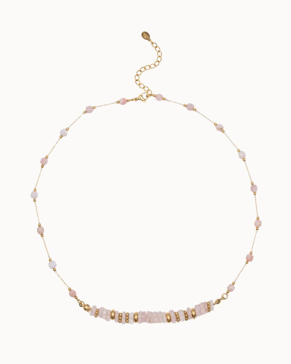 Collier Gaïa - Quartz rose
