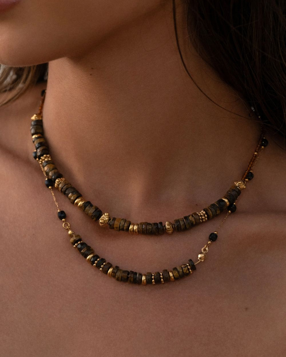 Collier Gaïa - Oeil de tigre