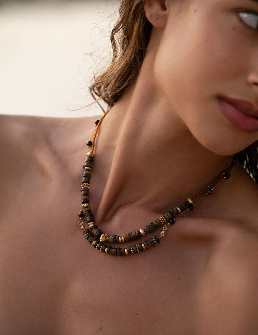 Collier Gaïa - Oeil de tigre